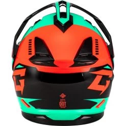 Gmax GM-11S Ronin Snow Helmet - Electric Shield -HJC Store gmax gm 11s ronin electric shield helmet black aqua coral back 67831.1698618569