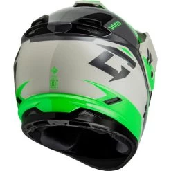 Gmax GM-11S Ronin Snow Helmet - Electric Shield -HJC Store gmax gm 11s ronin electric shield helmet green grey back right 81771.1698618541