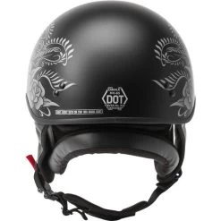 Gmax HH-65 Rose Naked Helmet -HJC Store gmax hh 65 rose naked helmet black silver back 14981.1588166309