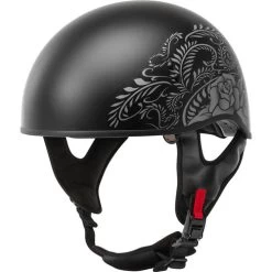 Gmax HH-65 Rose Naked Helmet -HJC Store gmax hh 65 rose naked helmet black silver front 22552.1588166298
