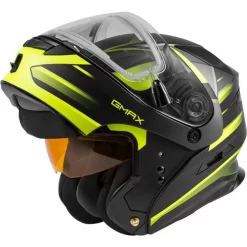 Gmax MD-01S Descendant Helmet - Electric Shield -HJC Store gmax md 01s descendant helmet electric shield matte black hi vis flip up 42790.1669970592