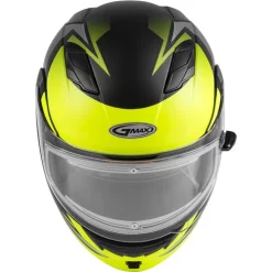 Gmax MD-01S Descendant Helmet - Electric Shield -HJC Store gmax md 01s descendant helmet electric shield matte black hi vis front 53869.1669970596