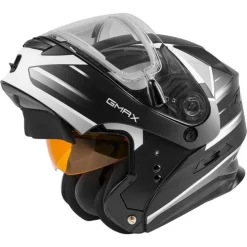 Gmax MD-01S Descendant Helmet - Electric Shield -HJC Store gmax md 01s descendant helmet electric shield matte black white flip up 40644.1669970640