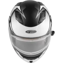 Gmax MD-01S Descendant Helmet - Electric Shield -HJC Store gmax md 01s descendant helmet electric shield matte black white front 76309.1669970644