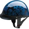 HCI 100 Half Helmet Blue Screaming Skulls