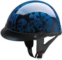 HCI 100 Half Helmet Blue Screaming Skulls