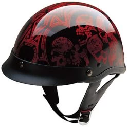 HCI 100 Half Helmet Wine Screaming Skulls