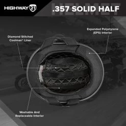 Highway 21 .357 Helmet Solid -HJC Store highway 21 .357 helmet interior features 35188.1646731342