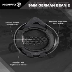 Highway 21 9MM German Helmet Solid -HJC Store highway 21 9mm helmet interior features 06059.1646727859