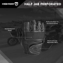 Highway 21 Half Jab Perforated Gloves -HJC Store highway 21 half jab perforated gloves features 21228.1646183213