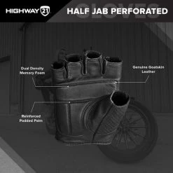 Highway 21 Half Jab Perforated Gloves -HJC Store highway 21 half jab perforated gloves palm features 81169.1646183221