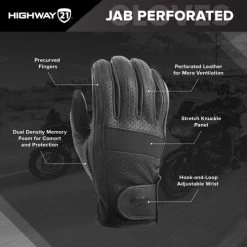 Highway 21 Jab Full Perforated Gloves -HJC Store highway 21 jab full perforated gloves features 45498.1646179033