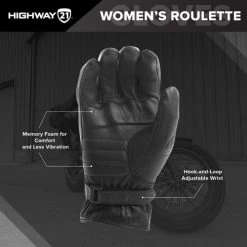 Highway 21 Roulette Gloves -HJC Store highway 21 roulette womens gloves black palm features 40687.1646231992