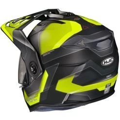 HJC DS-X1 Synergy Helmet -HJC Store hjc ds x1 synergy helmet mc 3hsf hi viz yellow back left 81417.1635055928