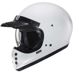 HJC V60 Helmet Solid -HJC Store hjc v60 helmet solid white front left with peak visor 33609.1665664832