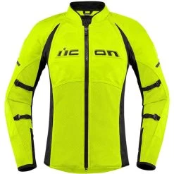 ICON Contra2 Women's Jacket Stealth -HJC Store icon contra2 jacket hi viz front 23941.1591428584