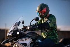 ICON Domain Tiger's Blood Helmet -HJC Store icon domain tigers blood helmet green on rider 63620.1700803324