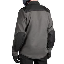 ICON Upstate Canvas CE Jacket -HJC Store icon upstate canvas jacket grey worn back 72083.1689751143