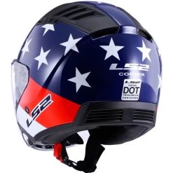 LS2 Copter American Helmet -HJC Store ls2 copter american helmet red white blue back left 87681.1617197145