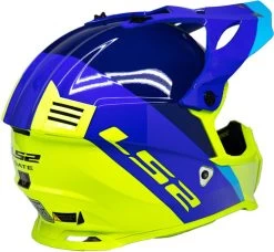 LS2 Gate Launch Helmet -HJC Store ls2 gate launch helmet blue hi viz back right 18398.1633131063