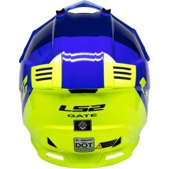 LS2 Gate Launch Youth Helmet -HJC Store ls2 gate launch helmet blue hi viz back 80020.1633131895