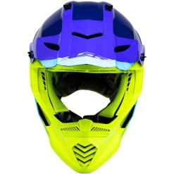 LS2 Gate Launch Youth Helmet -HJC Store ls2 gate launch helmet blue hi viz front 36468.1633131895