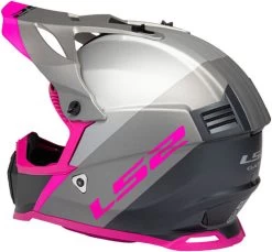 LS2 Gate Launch Helmet -HJC Store ls2 gate launch helmet silver gray pink back left 79764.1633131063