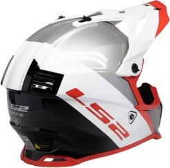LS2 Gate Launch Helmet -HJC Store ls2 gate launch helmet white red black back right 40986.1633131063