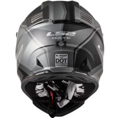 LS2 Gate TwoFace Helmet -HJC Store ls2 gate two face helmet gray black back 14986.1633131001