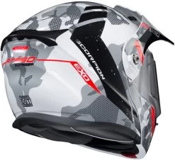 Scorpion EXO-AT950 Outrigger Helmet - Dual Shield -HJC Store scorpion exo at950 outrigger helmet white grey back 46764.1573440681