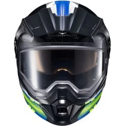 Scorpion EXO-AT950 Zec Snow Helmet - Dual Shield -HJC Store scorpion exo at950 zec dual shield helmet blue hi viz front 78148.1698283357