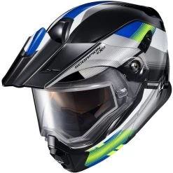 Scorpion EXO-AT950 Zec Snow Helmet - Dual Shield -HJC Store scorpion exo at950 zec dual shield helmet blue hi viz top 03457.1698283363