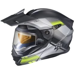 Scorpion EXO-AT950 Zec Snow Helmet - Electric Shield -HJC Store scorpion exo at950 zec electric shield helmet grey hi viz 86063.1698284808