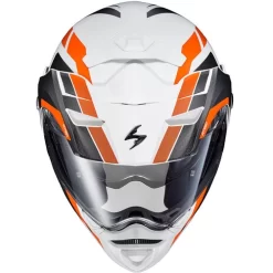 Scorpion EXO-AT960 Hicks Helmet -HJC Store scorpion exo at960 hicks helmet white orange top 84409.1678438596