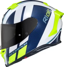 Scorpion EXO-R1 Air Corpus Helmet -HJC Store scorpion exo r1 air corpus helmet white blue smoke shield 09192.1579137182