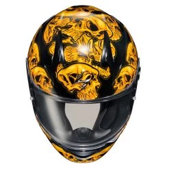 Scorpion EXO-R320 Skull-E Helmet -HJC Store scorpion exo r320 skull e orange top front 23693.1663840589