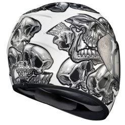 Scorpion EXO-R320 Skull-E Helmet -HJC Store scorpion exo r320 skull e silver rear 46768.1663840568