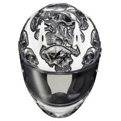 Scorpion EXO-R320 Skull-E Helmet -HJC Store scorpion exo r320 skull e silver top front 85867.1663840565