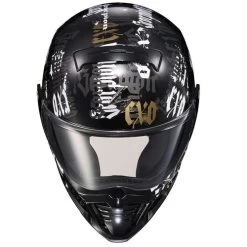 Scorpion EXO-HX1 Blackletter Helmet -HJC Store scorpion hx1 black letter helmet gloss black front 17987.1639489280