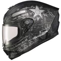 Scorpion EXO-R420 Lone Star Helmet -HJC Store scorpion r420 lone star helmet black silver left 28775.1640144047