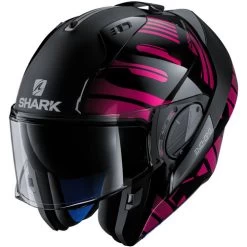Shark Evo-One 2 Lithion Helmet -HJC Store shark evo one 2 lithion dual helmet black chrome purple front left open 71592.1627136239