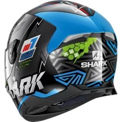 Shark Skwal 2 Noxxys Helmet -HJC Store shark skwal 2 noxxy helmet black blue green back left 94175.1627108526