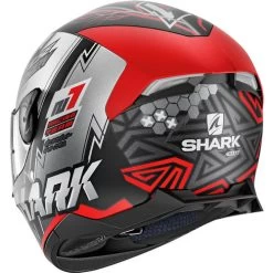 Shark Skwal 2 Noxxys Helmet -HJC Store shark skwal 2 noxxy helmet black red silver back left 82129.1627109007