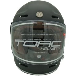 Torc T1 Retro Helmet Solid -HJC Store torc t1 helmet flat black front 46426.1578466800