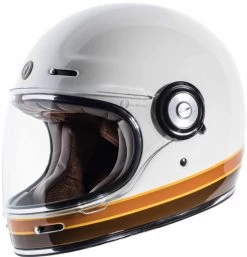 Torc T1 Retro Helmet Iso Bars Gloss White