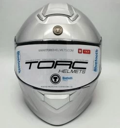 Torc T28B United Silver Helmet -HJC Store torc t28b bluetooth helmet united silver front 50947.1594841889