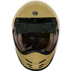 Torc T3 Retro Moto Helmet Solids -HJC Store torc t3 helmet solid gloss sand peak visor front 73831.1650666027