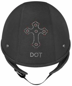 VEGA XTS Half Helmet Rhinestone Cross